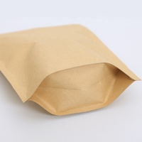 Sachets de thé à marque privée en stock, impression OEM, sachets debout pour emballage de thé, plusieurs tailles, papier kraft brun, sac refermable en aluminium imprimé