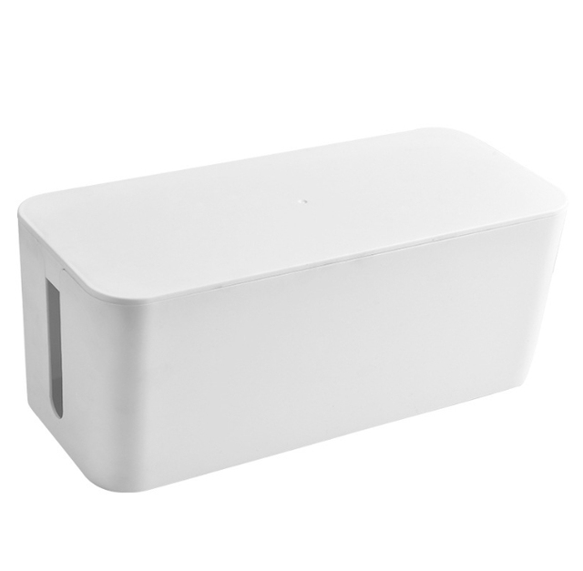 Cable Management Box Large Cord Organizer Box to Hide Power Strip TV Computer Wires Cable Organizer Hider Box with Cable Clips