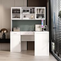 Bureau d'ordinateur avec tiroirs Bureau d'angle Grand rangement avec étagère Facile