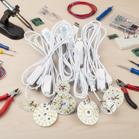 Carte de circuit imprimé en aluminium LED USB 5V DC, panneau PCBA LED blanc chaud tricolore pour base de lampe de nuit