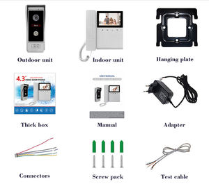 Sistema Citofonico Audio con Schermo LCD da 4,3 Pollici, Kit Videocitofono Autonomo, Risoluzione 800x480, Impermeabile IP65, 120 - Product Image 5