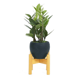 Custom premium per interni resistenti alle intemperie porta piante <span class=keywords><strong>da</strong></span> <span class=keywords><strong>esterno</strong></span> con supporto regolabile moderno vaso di fiori alto con supporto in legno - Product Image 2