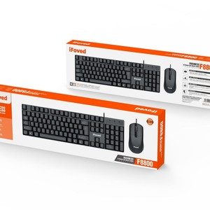 iFoved Wired Keyboard <b>Mouse</b> Combo 104 Keys English Business Gaming Set - Product Image 1