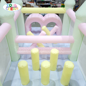 Thương mại pastel <span class=keywords><strong>Inflatable</strong></span> chướng ngại vật khóa học trả lại trượt <span class=keywords><strong>Combo</strong></span> cho trẻ em hoạt động dễ dàng để thiết lập - Product Image 5
