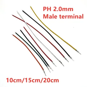 PH2.0 Male Terminal Wire Spacing 2.0mm Single Head Electronic Cable 10cm/20cm/30cm For PH Mating Connector