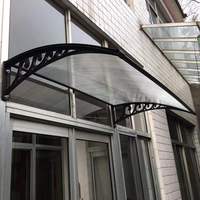 PC Transparente Markise Geräuschlose Regenfeste Sonnenschutz-Wandmontierte Kunststoff-Stahlrahmen-Überdachung für Außenbalkon und Fenster