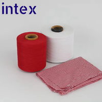 Fil à tricoter turc de haute ténacité en mélange recyclé de coton et de polyester, couleur rouge, 50% coton, 50% polyester, pour la fabrication de chaussettes et de serviettes