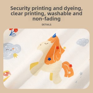 Couverture d'emmaillotage pour bébé en pur coton certifié, serviette de bain, à rayures animales, pour nouveau-né, fine - Product Image 2