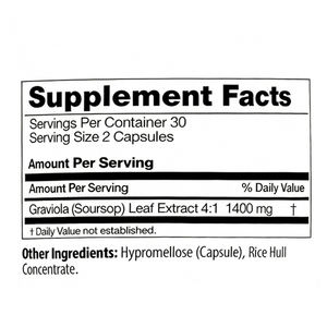 Экстракт листьев гравиола, 60 капсул 1400 мг - Product Image 3