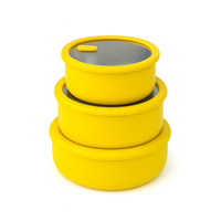Boîte à bento ronde portable à 1 compartiment, récipient alimentaire écologique avec couvercle en verre à joint en silicone, ensemble de déjeuner idéal pour adultes