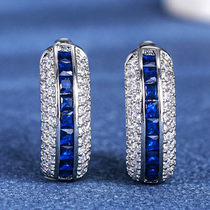 Orecchini a Cerchio con Accenti Blu per Donne, Accessori Classici per Uso Quotidiano - Product Image 6