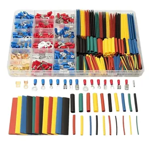 678 cái ống co nhiệt sleeving Set xe điện dây thiết bị đầu cuối cách điện Vòng Fork Set vòng Lugs cán uốn với kìm - Product Image 1