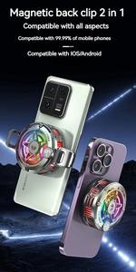 Enfriador Universal <span class=keywords><strong>para</strong></span> Teléfono <span class=keywords><strong>para</strong></span> Juegos, Ventilador de Refrigeración Magnético con Semiconductor, Pantalla Digital y Luces RGB - Product Image 4