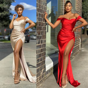 Hoge Kwaliteit One-Shoulder Jurk Voor Sexy Dames Basics Nieuwe Mode <span class=keywords><strong>Prom</strong></span> Jurken Beste Split Avondjurken Sexy - Product Image 5