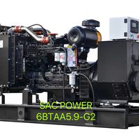 Générateur diesel silencieux d'origine à 6 cylindres, moteur diesel DCEC Cummins 6BTAA5.9-G2 et alternateur Marathon.