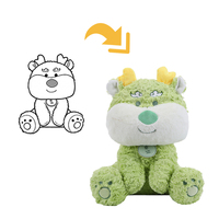 Peluche personnalisée de dragon vert à cornes, jouet en peluche avec certifications BSCI ISO CE, comme cadeau pour les enfants