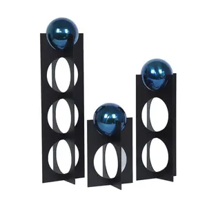 Moderne einfache schwarze geometrische Metallkugel dreidimensionale Veranda-Dekoration Studienmodell Schreibtisch-Display handgefertigtes Metallhandwerk