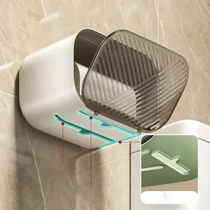 DS2974 scatola di immagazzinaggio del tessuto adesivo con la mensola per il bagno porta asciugamani di carta da bagno