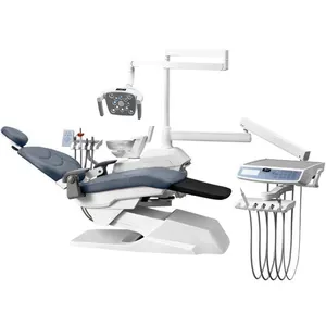 European Standard Double Water Bottle Dental Unit New Type Electric Dental Chair Equipment for Dental Clinics Metal Material