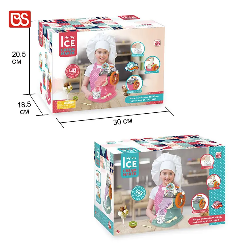 Mainan BS Dapur Bermain Pura-pura Menarik Diy Mainan Pembuat Es Krim Mesin Nyata dengan 2 Warna