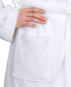 Peignoir en velours corail blanc de luxe pour hôtel, spa, beauté, 5 <span class=keywords><strong>étoile</strong></span>s, haute qualité, épais, en polaire corail, doux pour la maison - Product Image 6