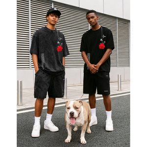 FOXA Mens Oversized T-Shirt Acid Wash Cotton Graphic Print Casual Streetwear Short Sleeve Breathable Jersey (S-2XL) - Product Image 2