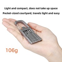 Ensemble de couteau de poche multi-outils pliable en acier inoxydable avec mousqueton et ouvre-bouteille de poche pour la réparation de porte-clés