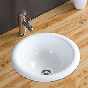 Rectangular Ceramic Bathroom Sink Single Hole Glossy Finish Countertop <b>Basin</b> Household Use - Product Image 2