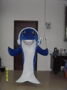 Costumes de mascotte de <span class=keywords><strong>dauphin</strong></span> bleu de micro d'écouteur fait sur commande professionnel pour des adultes à vendre - Product Image 3
