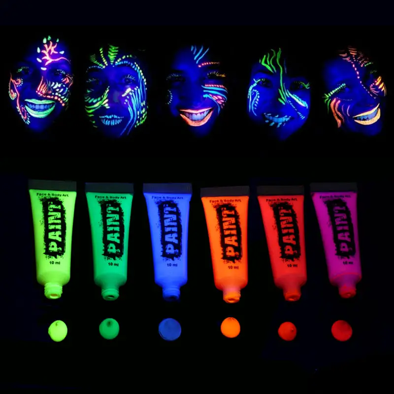 Im Dunkeln leuchten UV Neon Gesichts farbe UV Glow Schwarzlicht Körperfarbe