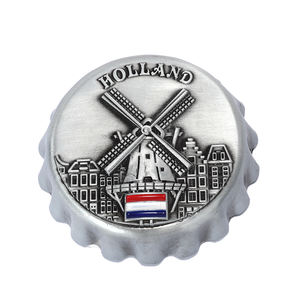 Custom Fridge <strong>Magnet</strong> Round Beer Bottle Opener Multifunctional Amsterdam Metal Decoration Netherlands Fridge <strong>Magnets</strong> - Product Image 1