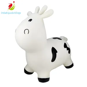 Bouncy Giraffe Hopper Inflatable Jumping Giraffe Bouncing Animal Toys Rubber Horse Thickened PVC Inflatable Jump Horses