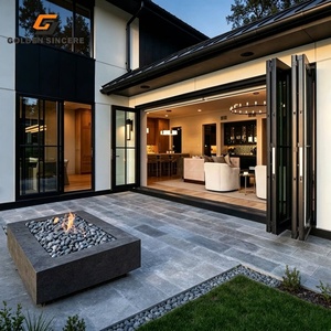 GS Modern Luxury Villa Glass Bifold <b>Door</b> Interior Folding <b>Door</b> with Nylon Screen <b>Netting</b> Design - Product Image 5