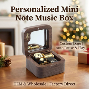 Caja Musical <span class=keywords><strong>de</strong></span> Madera <span class=keywords><strong>de</strong></span> Nogal Personalizada con Manivela, 18 Notas, Grabado Láser con Logotipo, para Regalo <span class=keywords><strong>de</strong></span> Aniversario <span class=keywords><strong>de</strong></span> Bodas, Sankyo - Product Image 1