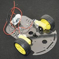 Kit Châssis de Voiture Robot Intelligente 2WD avec Moteur, Boîtier de Batterie et Encodeur de Vitesse en Acrylique OEM