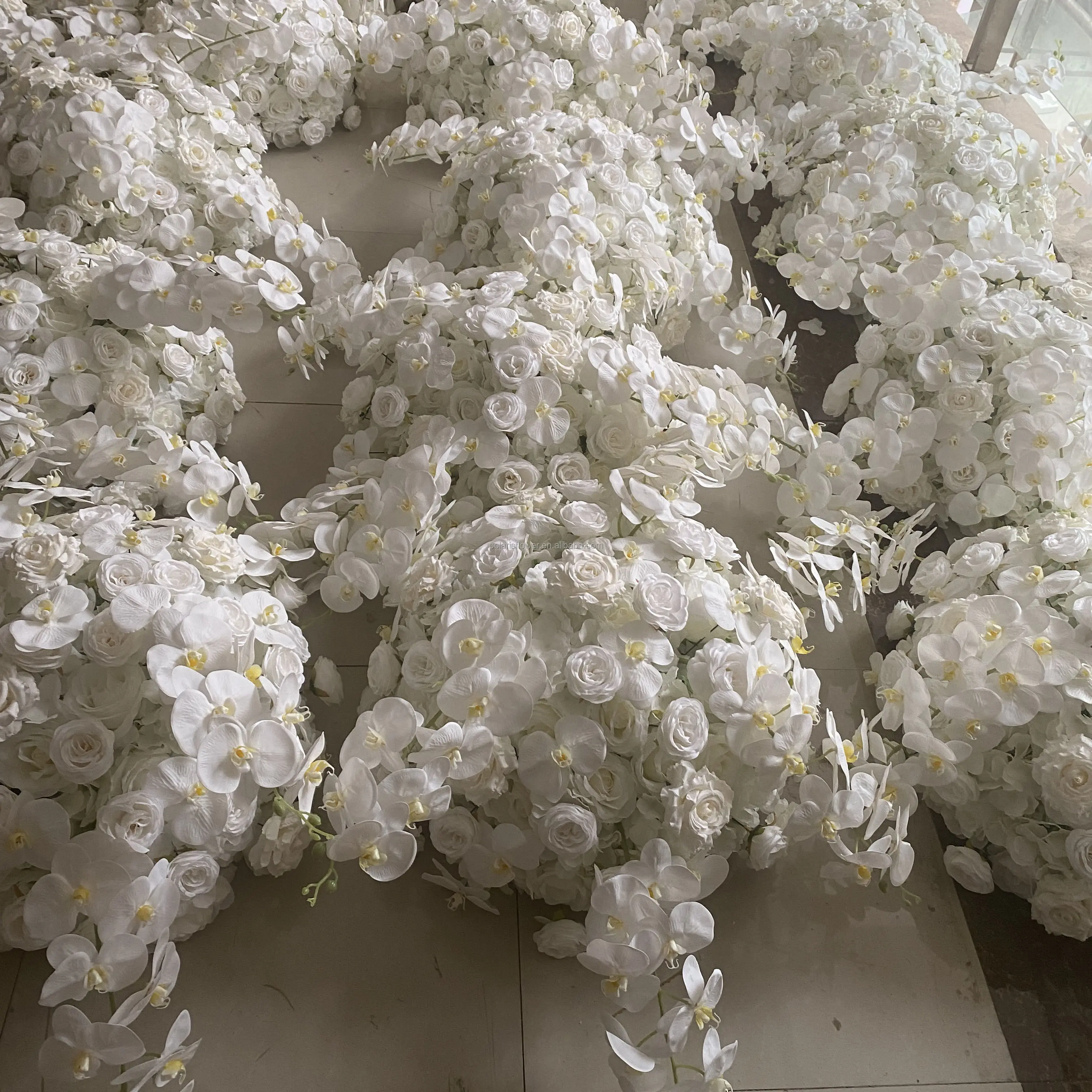 Boda Artificial Rosa Blanca Flores Bola Centros de mesa Boda Centros de mesa Bola de flores artificiales