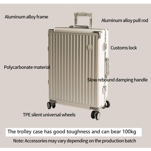 <span class=keywords><strong>20</strong></span> 24 inch chất lượng cao nhôm-magiê khung hợp kim du lịch xe đẩy hành lý cho nam giới phụ nữ chất liệu kinh doanh Vali - Product Image 6