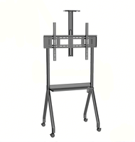 Chariot TV mobile en forme de R, chariot TV stable pour téléviseurs de 42 à 86 pouces, support TV sur roulettes VESA 100x100 à 900x600 mm R10