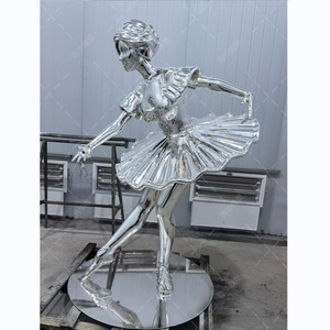 Escultura de Fibra de Vidrio Electrochapada Personalizada, Figura Decorativa para Exteriores, Instalación Artística, Montaje en Suelo, Diseño Contemporáneo - Product Image 3