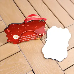 MDFSUB Schlussverkauf Weihnachtsdekor hängender Zierleiste 3 mm MDF doppelseitige Leerleiste Sublimations-Weihnachtsschmuck