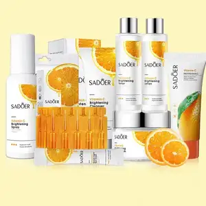 Hot Sale SADOER herbal Whitening vitamin C face oil serum ampoule anti aging moisturizing facial mask gel korean skin care set