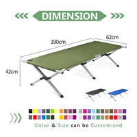 Lit de camping pliable en tissu Oxford en alliage d'aluminium ultra-léger pour l'extérieur, secours d'urgence portable
