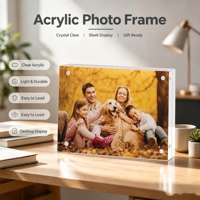 Cadre photo magnétique en acrylique transparent, support de table pour photos, approvisionnement en gros pour décoration intérieure