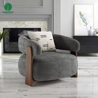 Moontree Chaise simple en bois massif de style moderne Canapé vintage en tissu pour salon Balcon Lecture Loisirs pour famille d'accueil Hôtel Maison