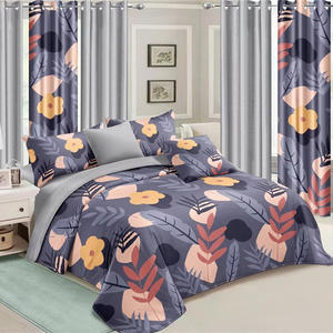 Yumuşak kumaş pamuk duygu 3D kalp baskılı düğün 6 adet yatak çarşaf nevresim perde nevresim takımı - Product Image 4