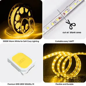 Factory Direct Home Decor ETL 2835 LED Strips 120v Soft Cuttable Easy To Install LED Light Strip