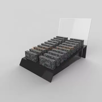 Présentoir de supermarché portable en métal léger et moderne pour échantillons de carreaux de céramique et de plexiglas, 3 étagères - Utilisation en salle d'exposition