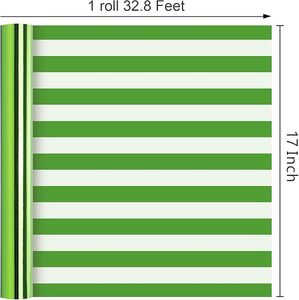 Bright color solid holiday gift wrapping <b>paper</b> double sided printed with green horizontal stripes customizable - Product Image 2