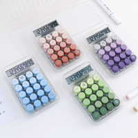 Calculatrice de bureau à 10 chiffres écran LCD clair Simple basique bureau dégradé boutons bleus fournitures de bureau en plastique nécessitant une batterie