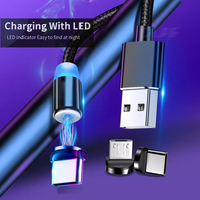 Nuevo Cable Magnético de Carga Rápida 3 en 1 con 3 Conectores Micro USB, Tipo C y USB C para Samsung y iOS